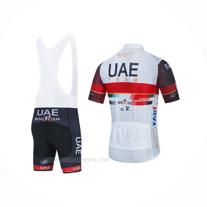 2021 Ropa Ciclismo UAE Blanco Mangas Corta y Culotte Corto